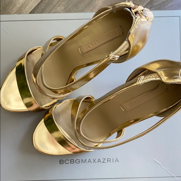 BCBG MaxAzria Strappy Gold heels- SOLD - Picture 8 of 8